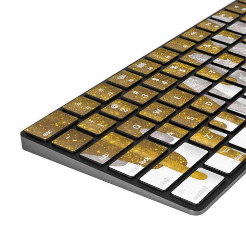 Paint Splatter Gold Magic Keyboard with Numeric Keypad Skin
