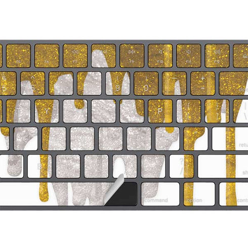 Paint Splatter Gold Magic Keyboard with Numeric Keypad Skin
