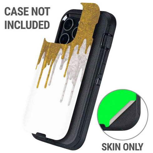 Paint Splatter Gold Otterbox Defender iPhone Skin