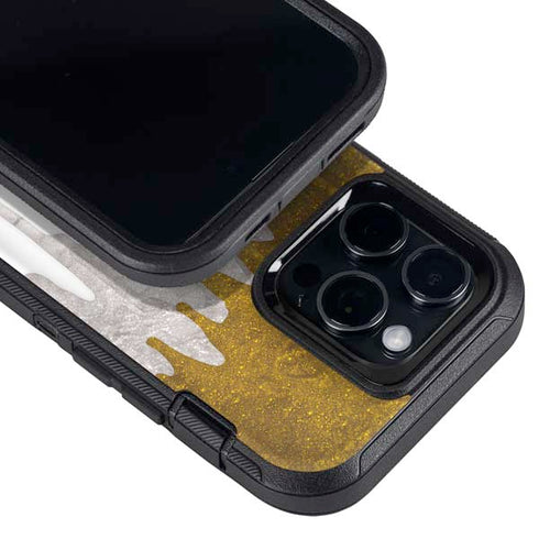 Paint Splatter Gold Otterbox Defender iPhone Skin