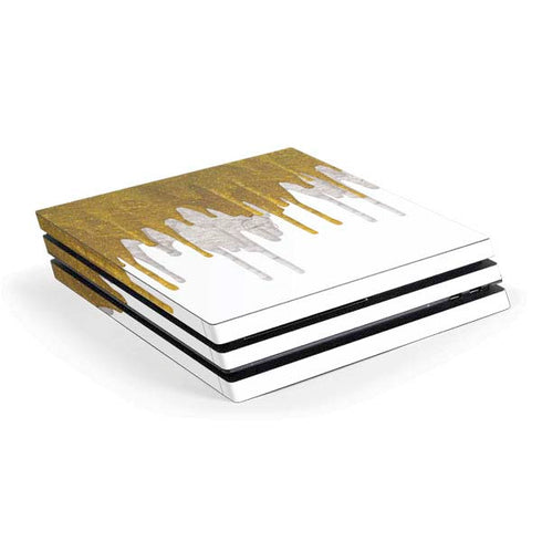 Paint Splatter Gold PS4 Pro Console Skin