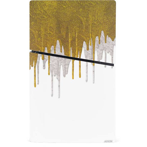 Paint Splatter Gold PS5 Slim Digital Edition Console Skin