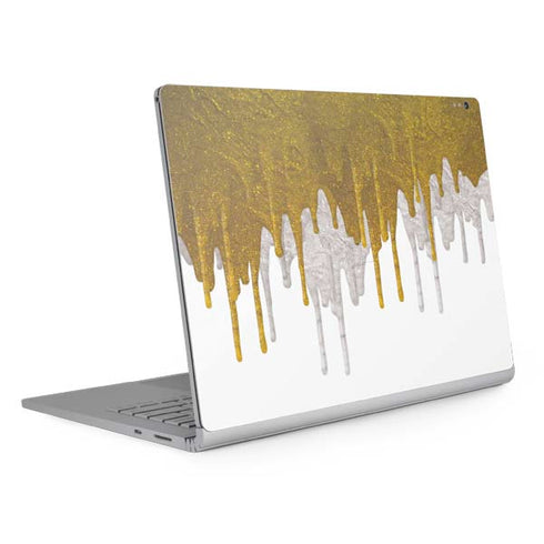 Paint Splatter Gold Surface Book 2 13.5in Skin