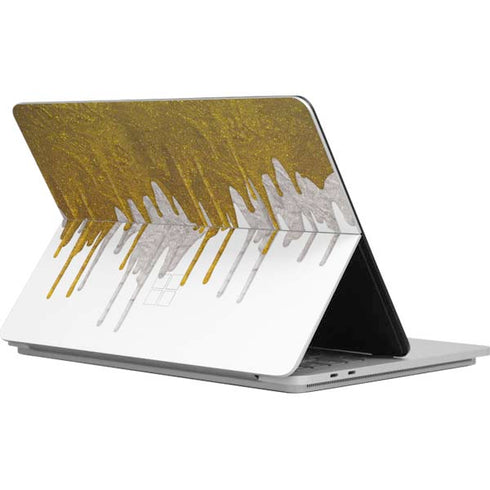 Paint Splatter Gold Surface Laptop Studio Skin
