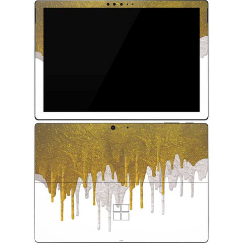 Paint Splatter Gold Surface Pro 7 Skin