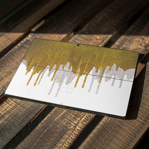 Paint Splatter Gold Surface Pro 7 Skin