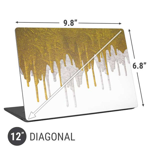 Paint Splatter Gold Universal Laptop 12in (9.8 x 6.8in) Skin