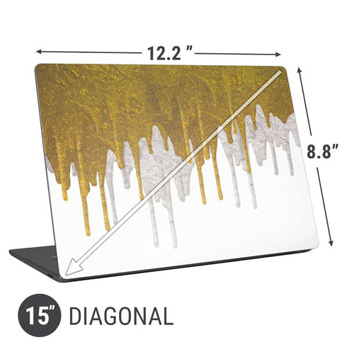 Paint Splatter Gold Universal Laptop 15in (12.2 x 8.8in) Skin