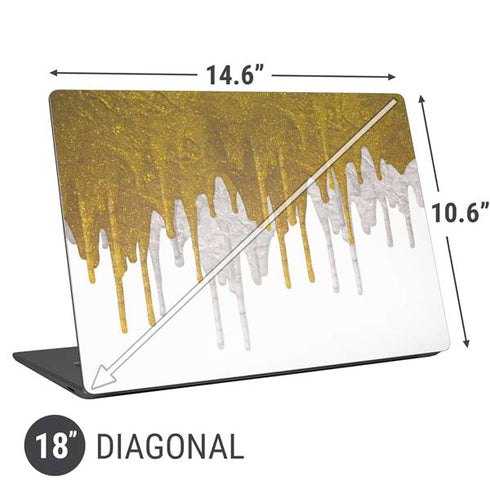 Paint Splatter Gold Universal Laptop 18in (14.6 x 10.6in) Skin