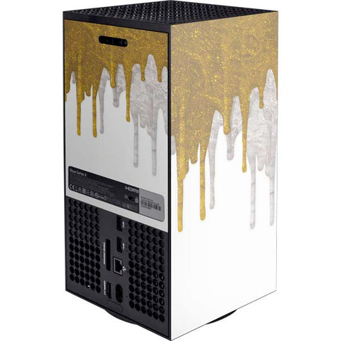 Paint Splatter Gold Xbox Series X Console Skin