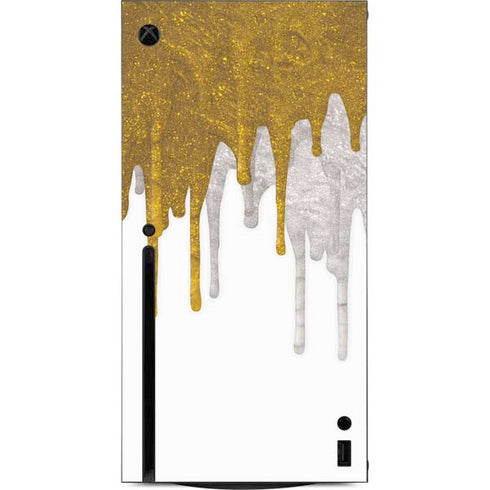 Paint Splatter Gold Xbox Series X Console Skin