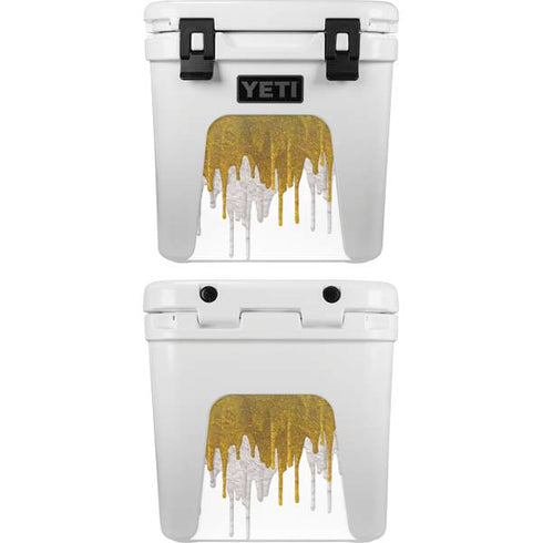Paint Splatter Gold YETI Roadie 24 Hard Cooler Skin