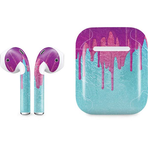 Paint Splatter Purple Apple AirPods Skin