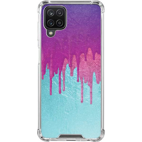 Paint Splatter Purple Galaxy A12 Clear Case