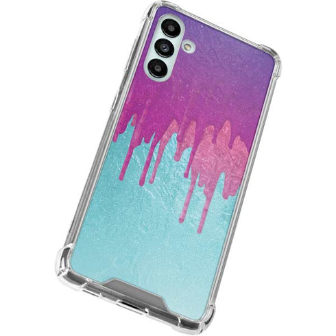 Paint Splatter Purple Galaxy A13 5G Clear Case