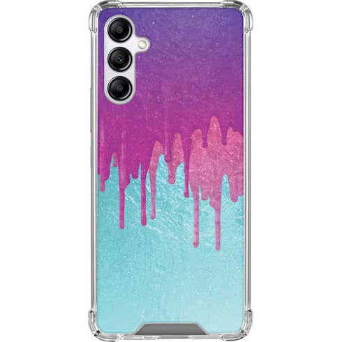 Paint Splatter Purple Galaxy A14 5G Clear Case