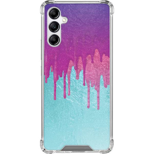Paint Splatter Purple Galaxy A15 5G Clear Case