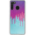 Paint Splatter Purple Galaxy A21 Clear Case