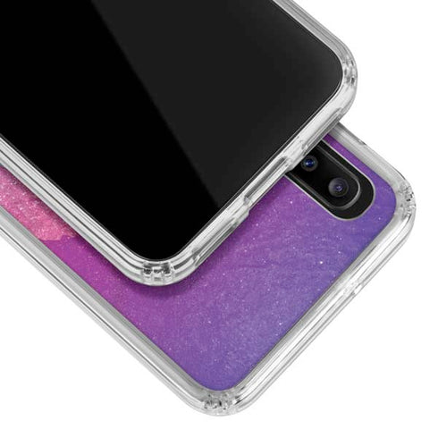 Paint Splatter Purple Galaxy A30 Clear Case