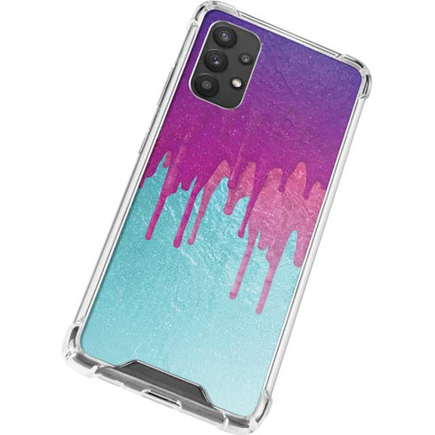 Paint Splatter Purple Galaxy A32 5G Clear Case
