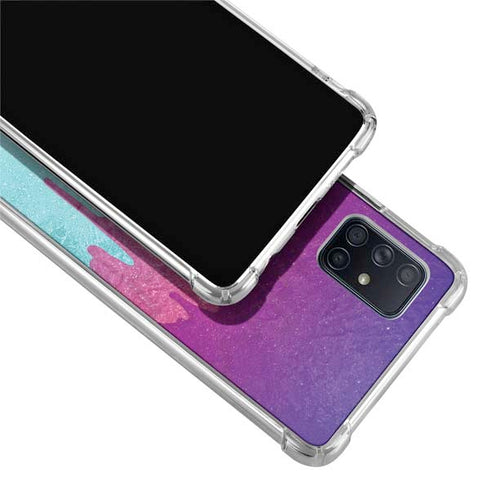 Paint Splatter Purple Galaxy A51 5G Clear Case