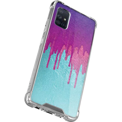 Paint Splatter Purple Galaxy A51 5G Clear Case