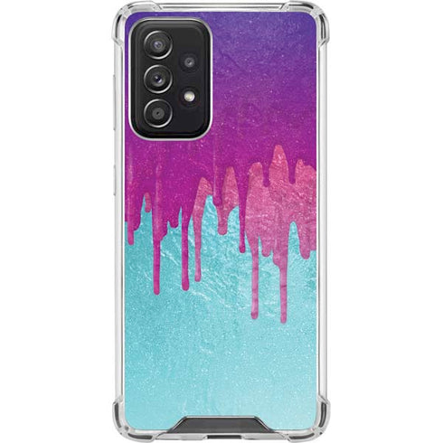 Paint Splatter Purple Galaxy A52 5G Clear Case