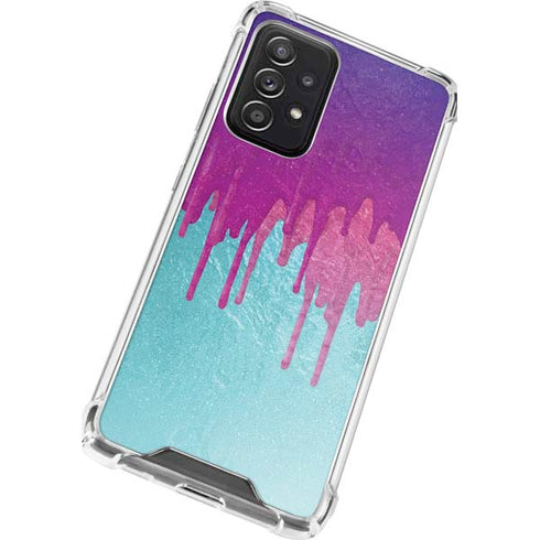 Paint Splatter Purple Galaxy A52 5G Clear Case