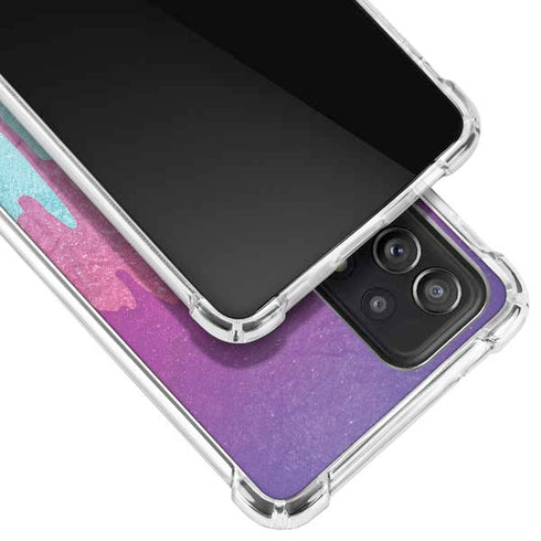 Paint Splatter Purple Galaxy A52 5G Clear Case