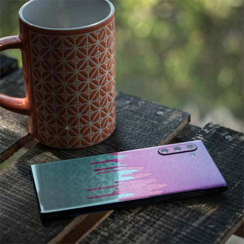 Paint Splatter Purple Galaxy Note 10 Skin