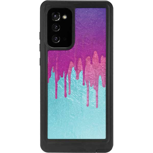 Paint Splatter Purple Galaxy Note20 5G Waterproof Case