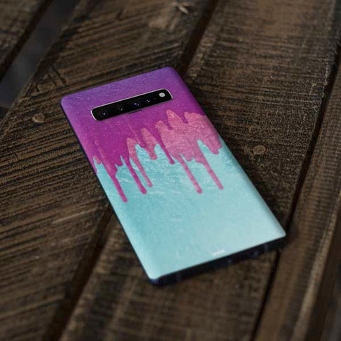 Paint Splatter Purple Galaxy S10 Skin