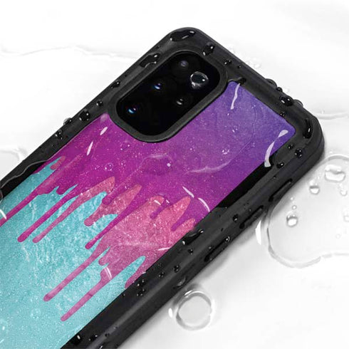 Paint Splatter Purple Galaxy S20 Plus Waterproof Case