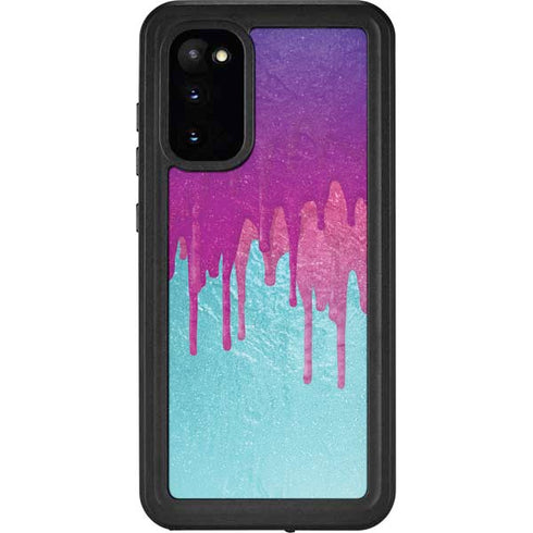 Paint Splatter Purple Galaxy S20 Waterproof Case