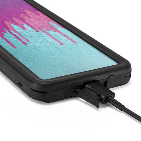Paint Splatter Purple Galaxy S20 Waterproof Case