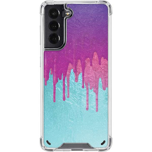 Paint Splatter Purple Galaxy S21 5G Clear Case