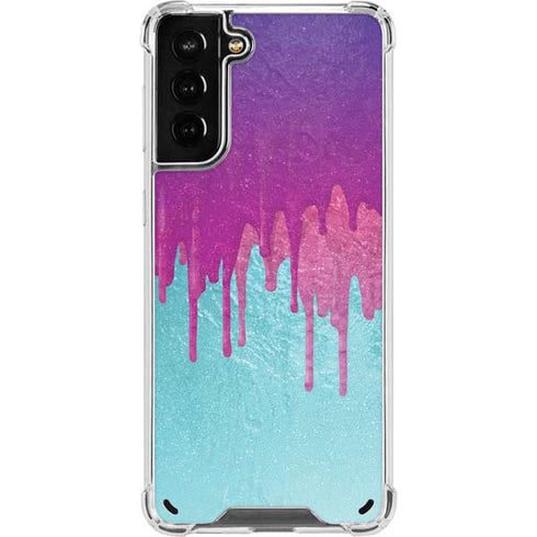 Paint Splatter Purple Galaxy S21 Plus 5G Clear Case