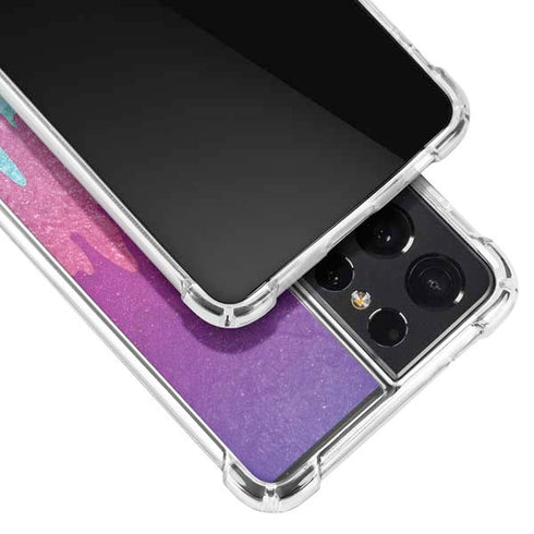 Paint Splatter Purple Galaxy S21 Ultra 5G Clear Case