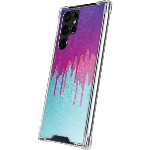 Paint Splatter Purple Galaxy S22 Ultra Clear Case
