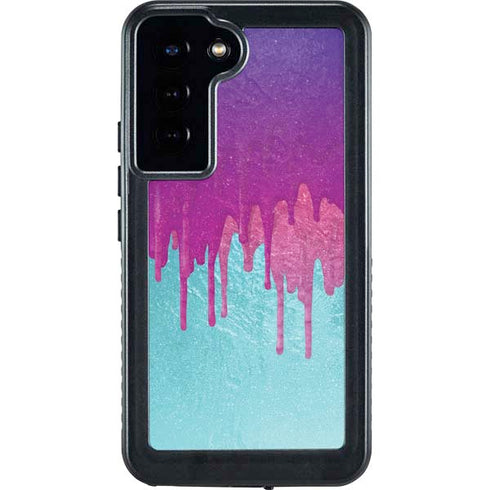 Paint Splatter Purple Galaxy S23 Plus Waterproof Case