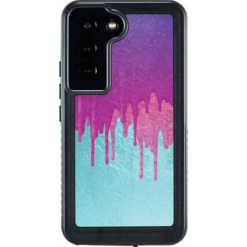 Paint Splatter Purple Galaxy S23 Waterproof Case