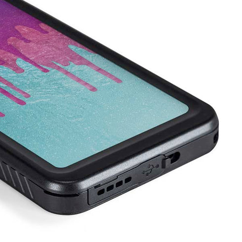 Paint Splatter Purple Galaxy S23 Waterproof Case