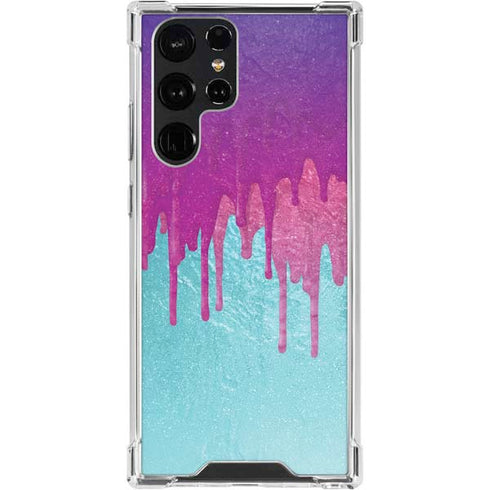 Paint Splatter Purple Galaxy S24 Ultra Clear Case