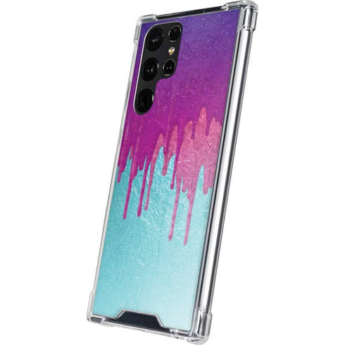 Paint Splatter Purple Galaxy S24 Ultra Clear Case