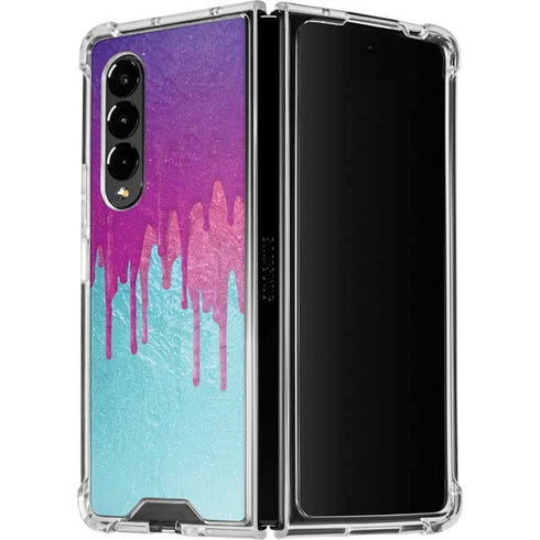 Paint Splatter Purple Galaxy Z Fold4 5G Clear Case