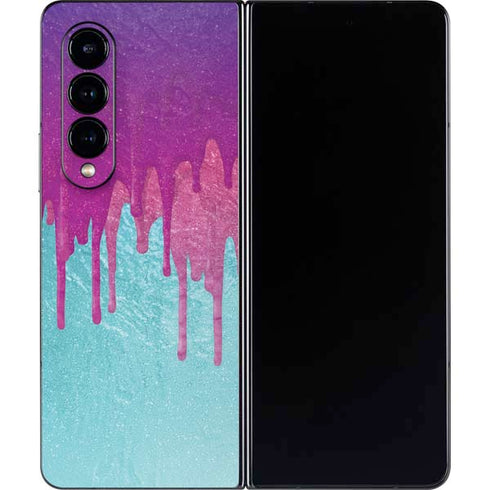 Paint Splatter Purple Galaxy Z Fold4 5G Skin