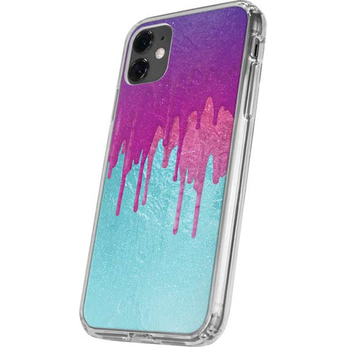 Paint Splatter Purple iPhone 11 Clear Case