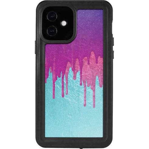 Paint Splatter Purple iPhone 12 Waterproof Case
