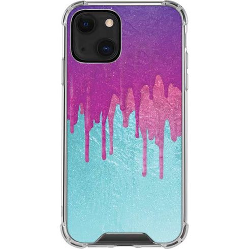 Paint Splatter Purple iPhone 13 Clear Case