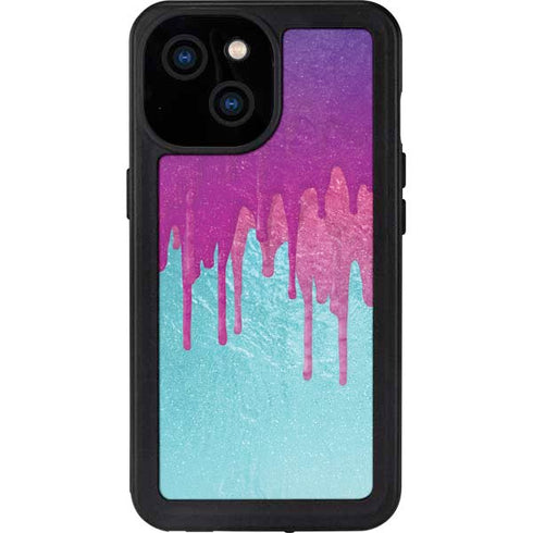 Paint Splatter Purple iPhone 13 Mini Waterproof Case